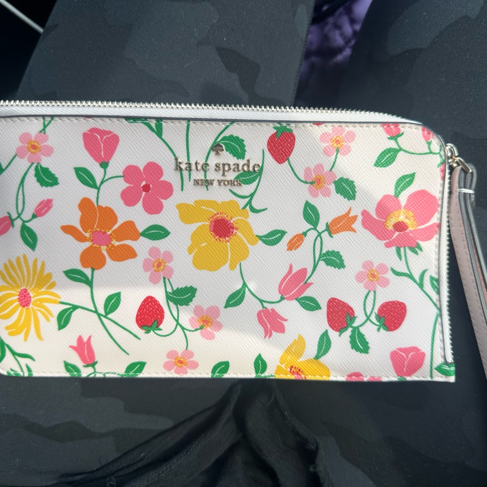 Kate Spade Floral Clutch - White, Pink, Yellow, Green